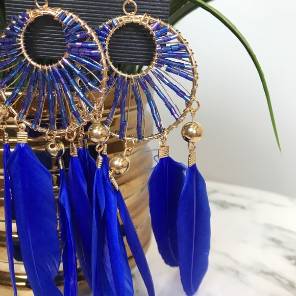 ‼️ Native Feather Dream Catcher Bead Drop Earrings - Picture 7 of 7